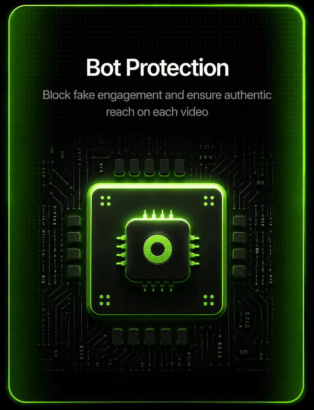 Bot protection — block fake engagement and ensure authentic reach on each video